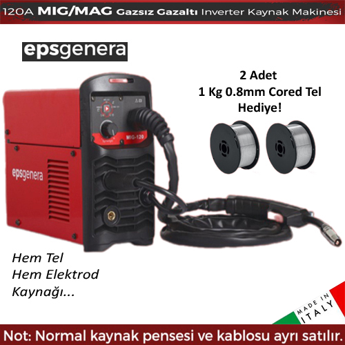Eps Gazsız Gazaltı İnverter Kaynak Makinesi 120Amper