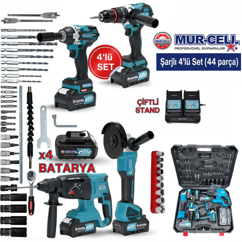 Murcell Kömürsüz Şarjlı Set 4 Makine 1 Çantada