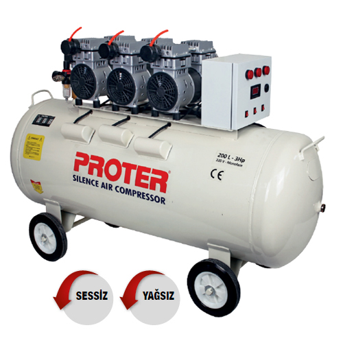 Proter 200Lt 3Hp Sessiz Tip Hava Kompresör