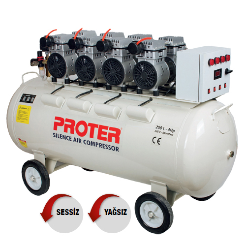 Proter 200Lt 4Hp Sessiz Tip Hava Kompresör