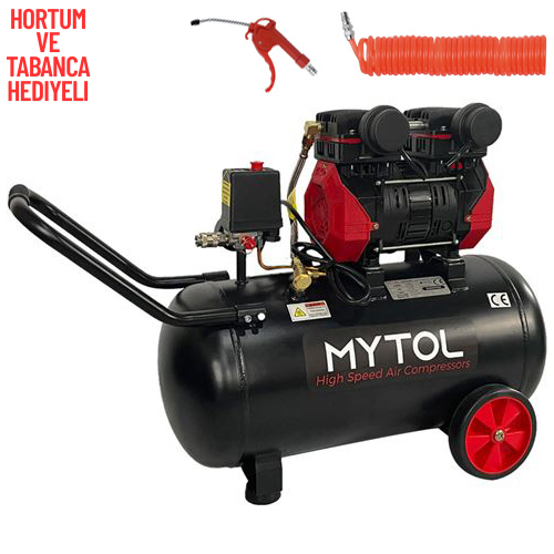 Mytol 50Lt 1,5hp Yüksek Hızlı Yağsız Kompresör